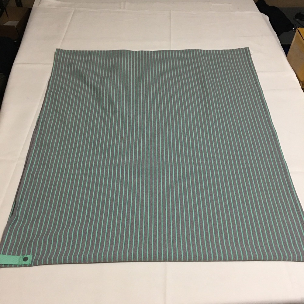 Lululemon Vinyasa Scarf Snap Button One Size Gray Green Striped Wrap
